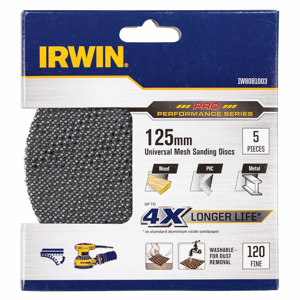 Irwin Orbital Sanding Disc - 125mm - Silicon Carbide - 120 Grit