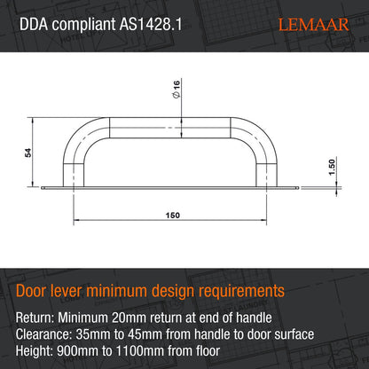 Lemaar D Pull - 200 x 50 x 1.5mm