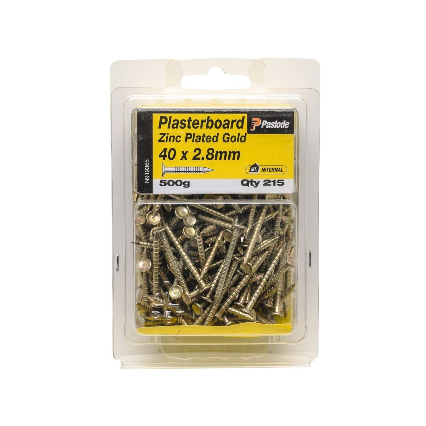 Paslode Gold Annular Plasterboard Nails - 40 x 2.5mm - 500g