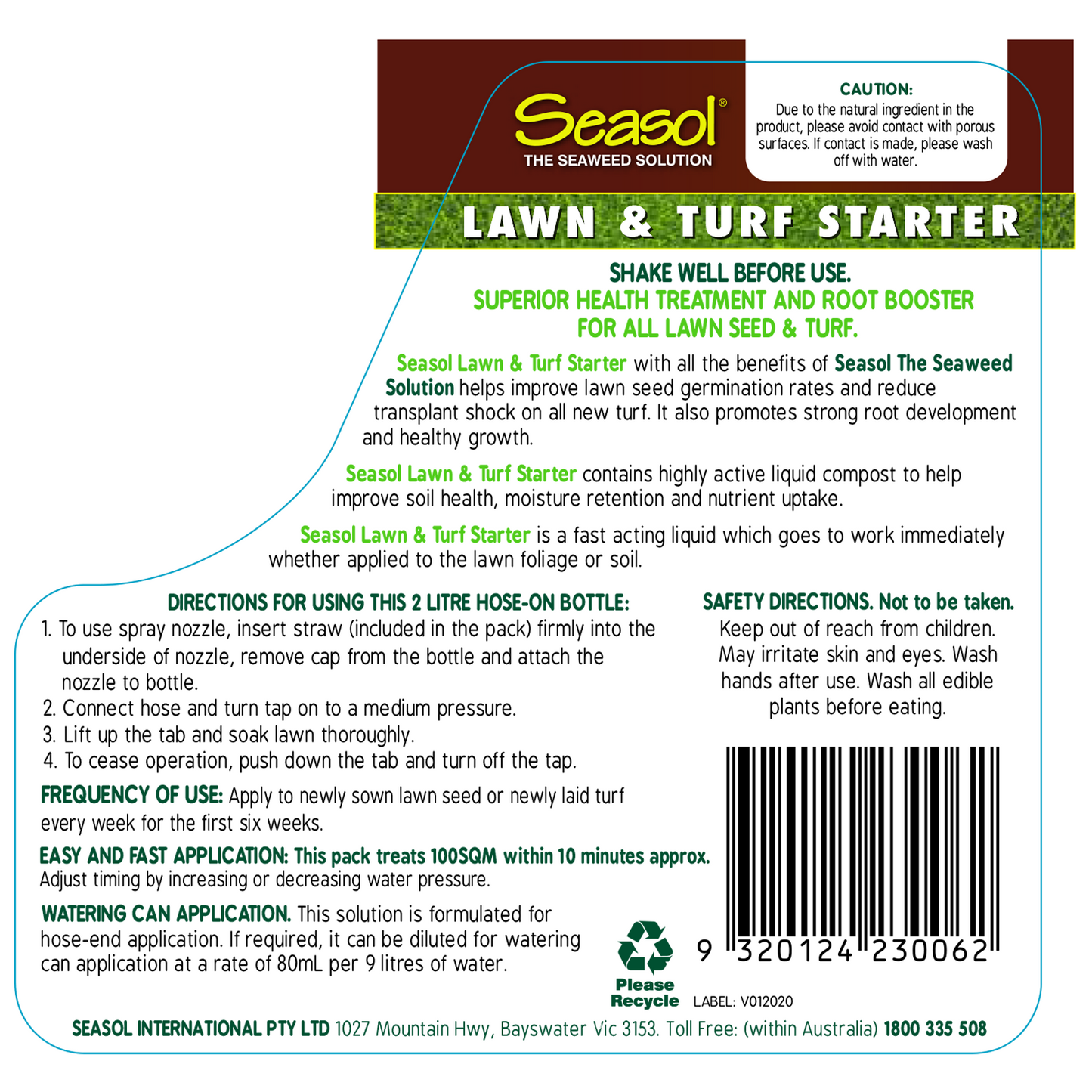 Seasol Lawn and Turf Starter - 2 x 2L