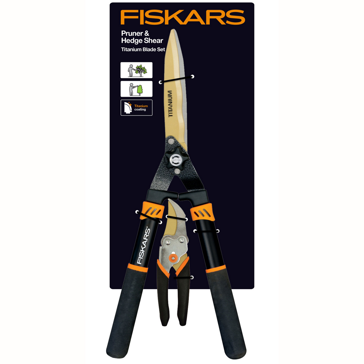 Fiskars Titanium Hedge Shear and Pruner Set