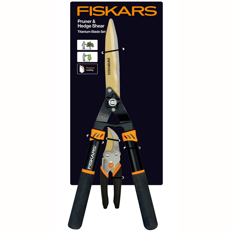 Fiskars Titanium Hedge Shear and Pruner Set