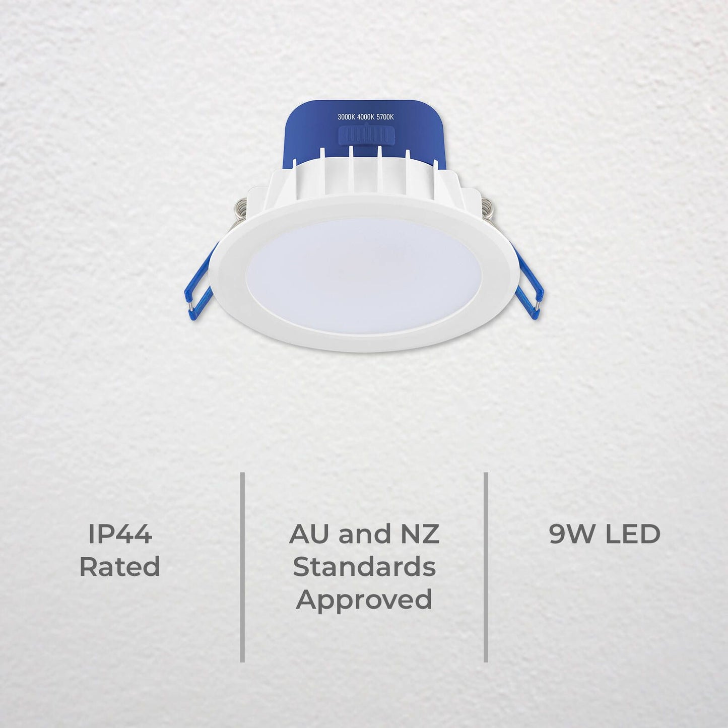 Deta Tri Colour Dimmable LED Downlight - 9W - 110mm - IP44