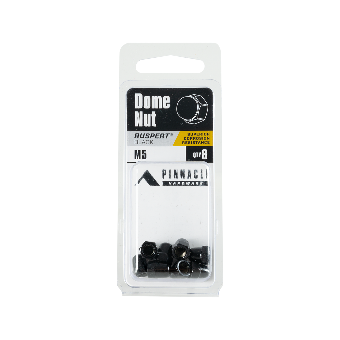Pinnacle Black Ruspert Dome Nut - M5 - 8 Pack