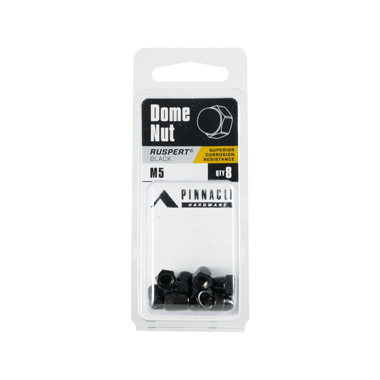 Pinnacle Black Ruspert Dome Nut - M5 - 8 Pack