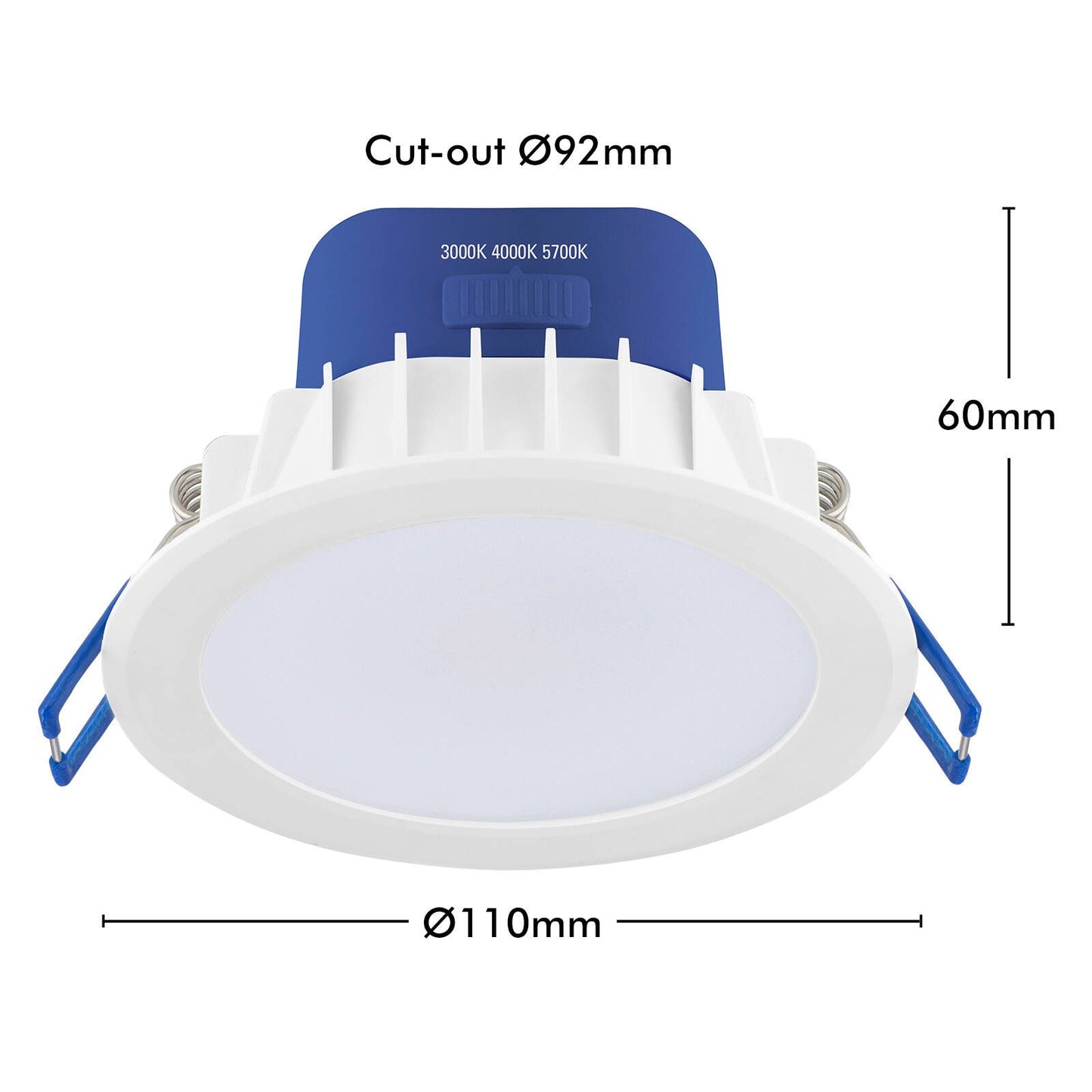 Deta Tri Colour Dimmable LED Downlight - 9W - 110mm - IP44