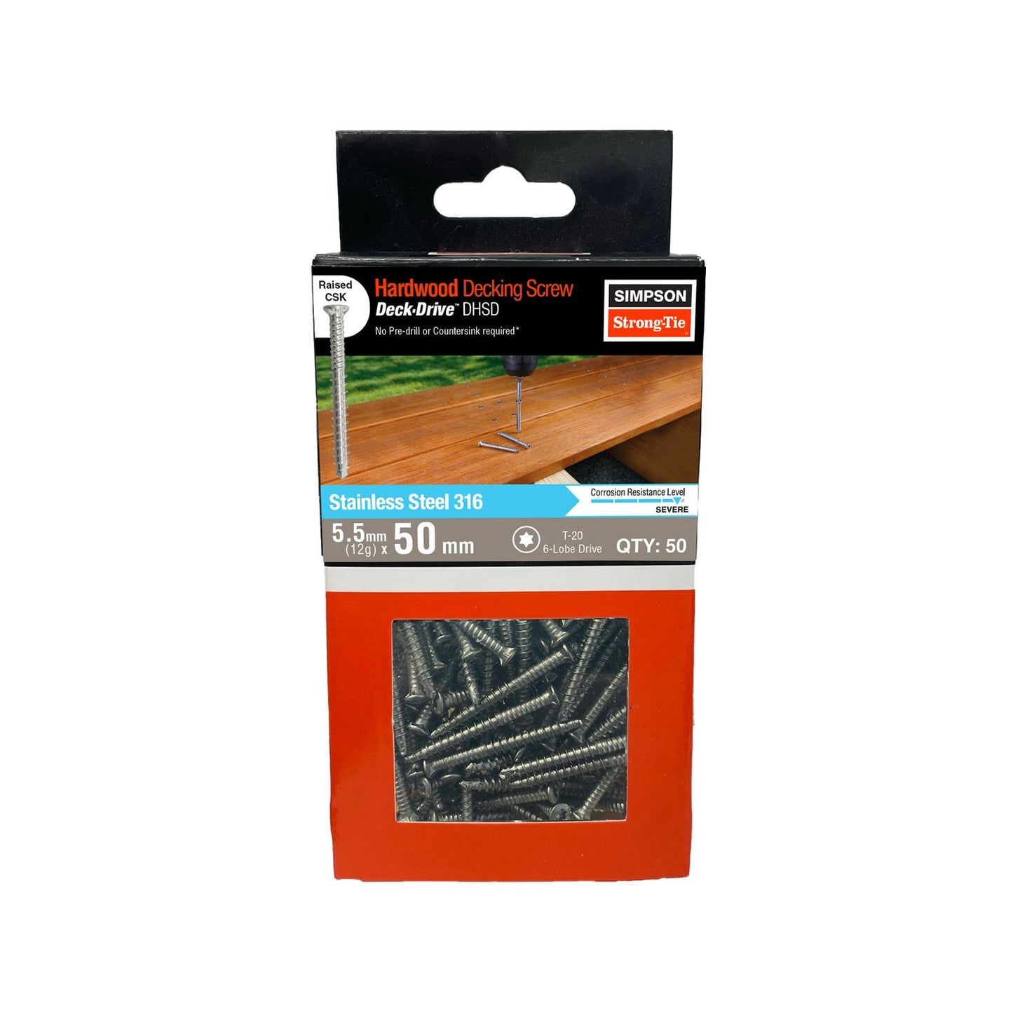 Simpson Strong Tie Decking Screw - 12g x 50mm - 50 Pack