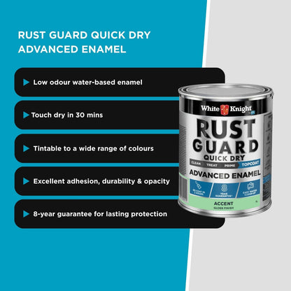 White Knight Rust Guard Accent Gloss Enamel Paint - 1L
