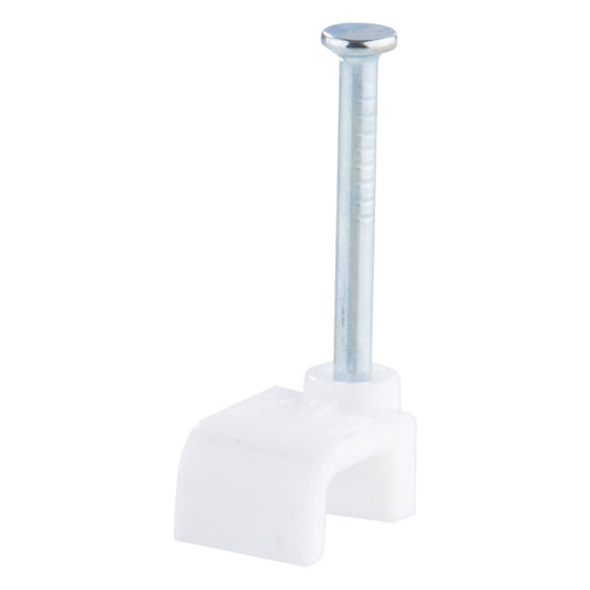 Deta 7mm White Flat Cable Clips - 20 Pack