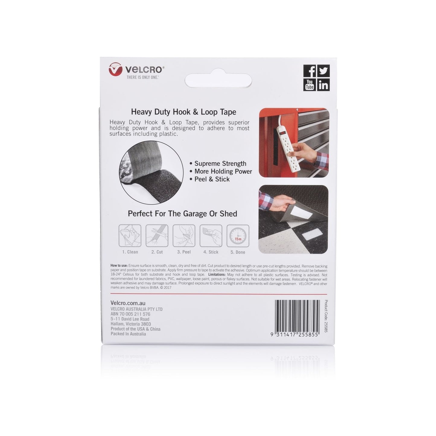 Velcro Brand Heavy Duty Tape - 50mm x 2.5m