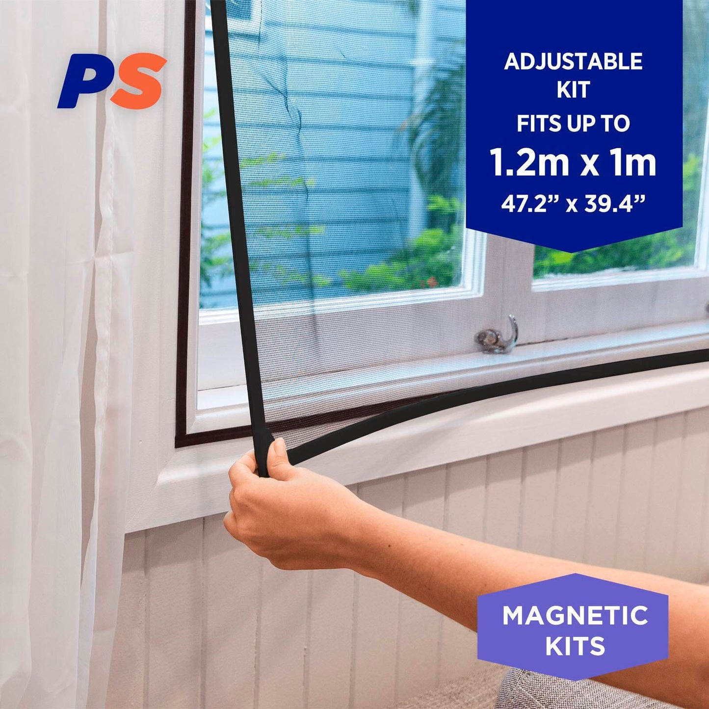 Permastik Magnetic Insect Screen Kit - 1.2 x 1m - Black