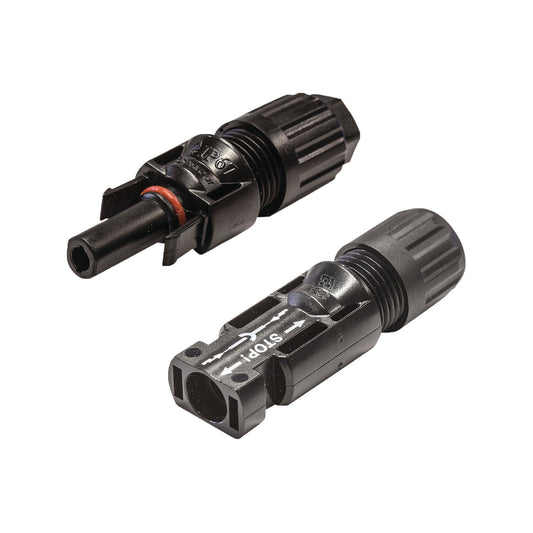 Kt Solar MC4 Connectors Twin Pack - 1 Male & 1 Female - Black