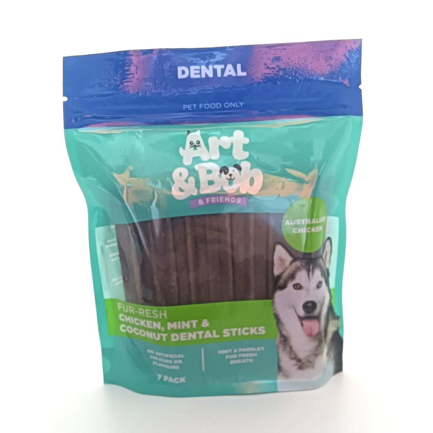 Art & Bob Chicken Mint Coconut Dental Sticks - 7 Pack