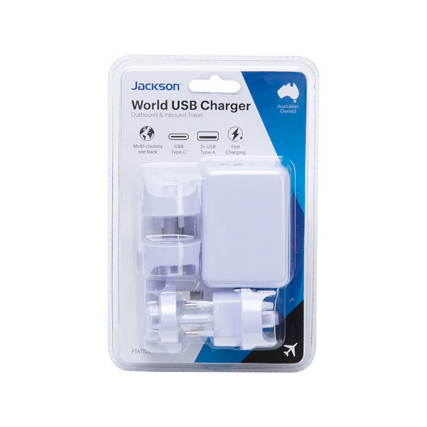 Jackson World USB Charger Travel Adaptor - Outbound & Inbound Travel