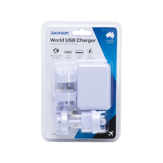 Jackson World USB Charger Travel Adaptor - Outbound & Inbound Travel