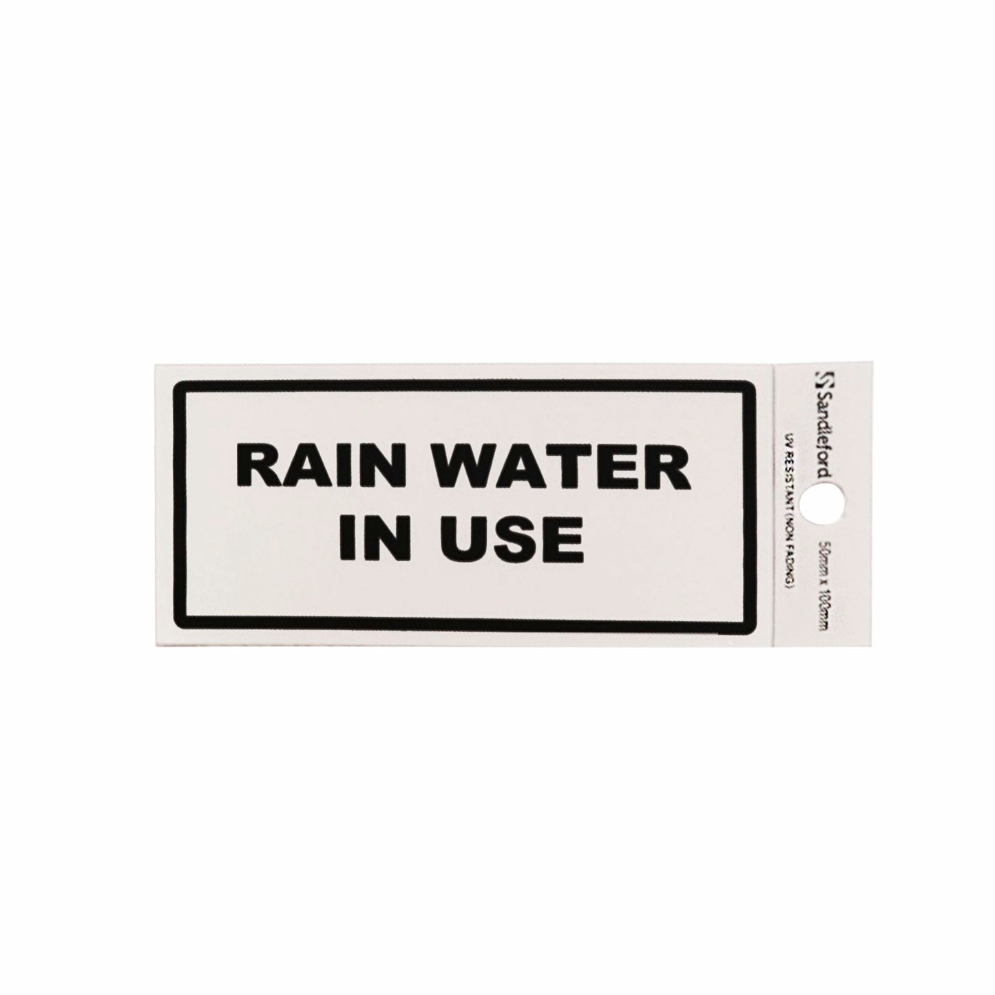 Sandleford Rain Water in Use Self Adhesive Sign - 100 x 50mm