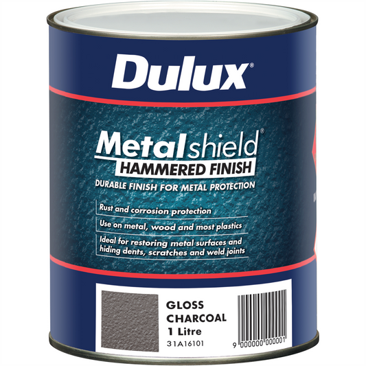 Dulux Metalshield Hammered Finish Paint - 1L - Charcoal