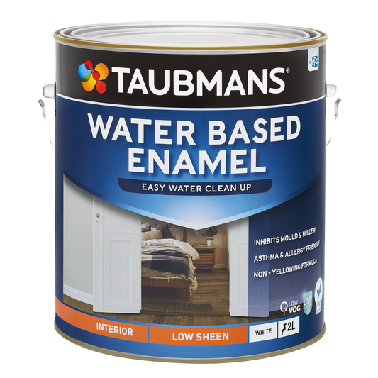 Taubmans White Low Sheen Water Based Enamel Paint - 2L
