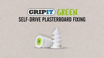 Gripit Green Self Drive Plasterboard Fixing 10 Pack - Holds 20kg - 101mm x 150mm x 15mm