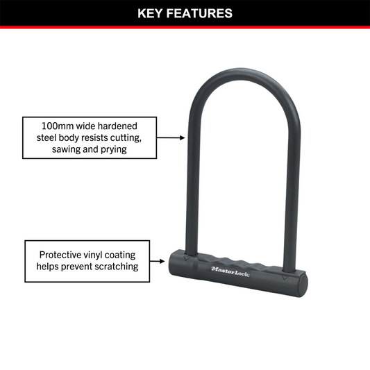 Master Lock Bike Lock - 200mm x 100mm x 12mm - Hardened Steel - Weather Resistant