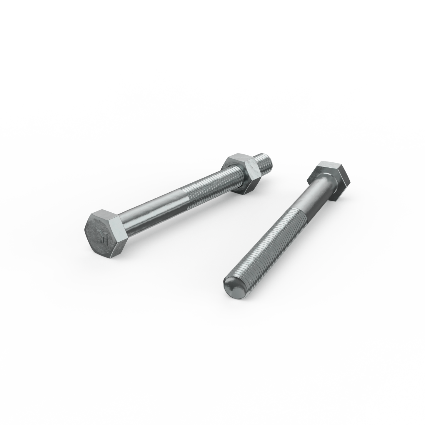 Zenith M10 x 100mm Zinc Plated Hex Head Bolts and Nuts - 2 Pack