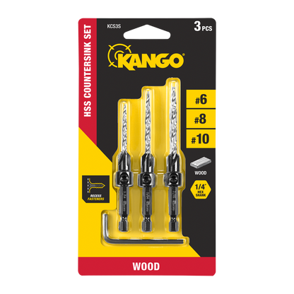 Kango Countersink Drill Bit Set - 3 Piece - 105mm