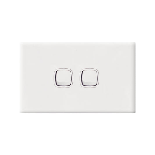Hpm Excel 2 Gang Horizontal Wall Switch
