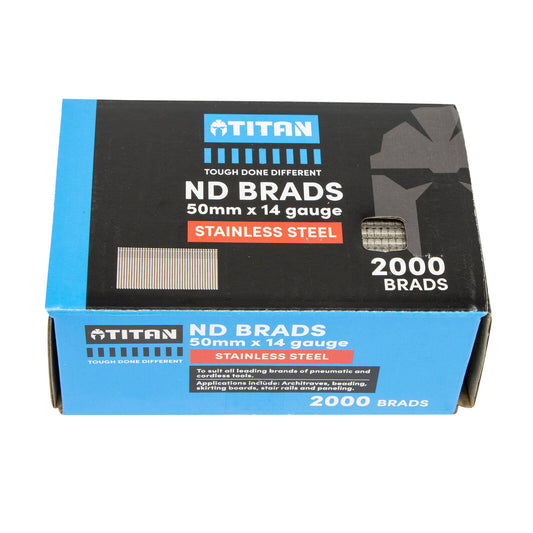 Titan Collated Nail Brads - 50mm - Stainless Steel - 2000 Pack