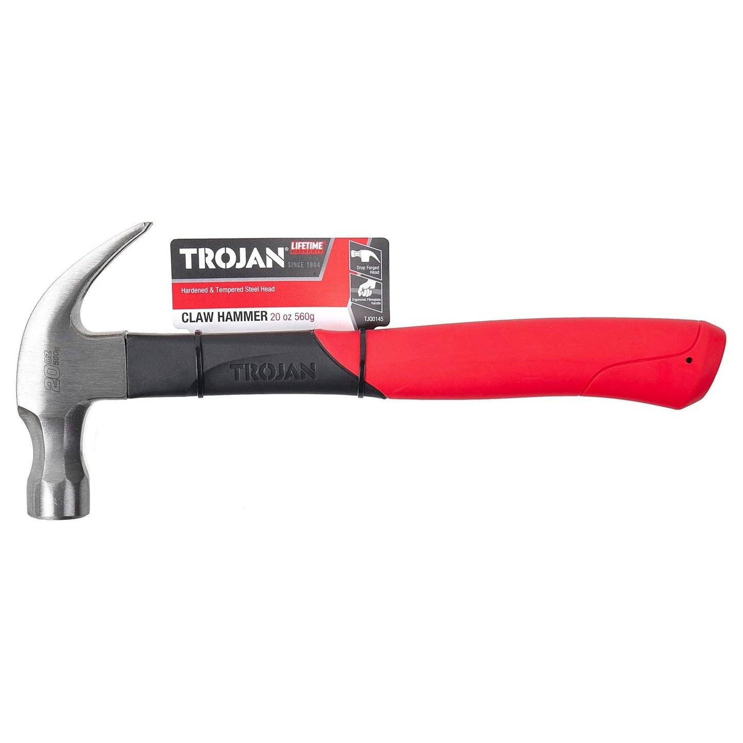 Trojan Fibreglass Claw Hammer - 20oz - 570g