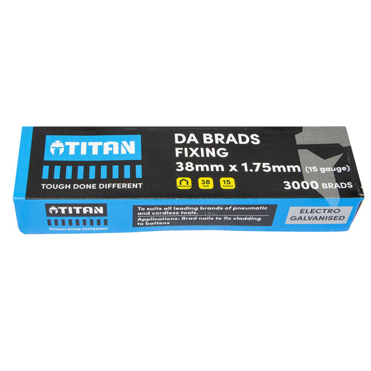 Titan Collated Nail Brads - 38 x 1.75mm - Electro Galvanised - 3000 Pack