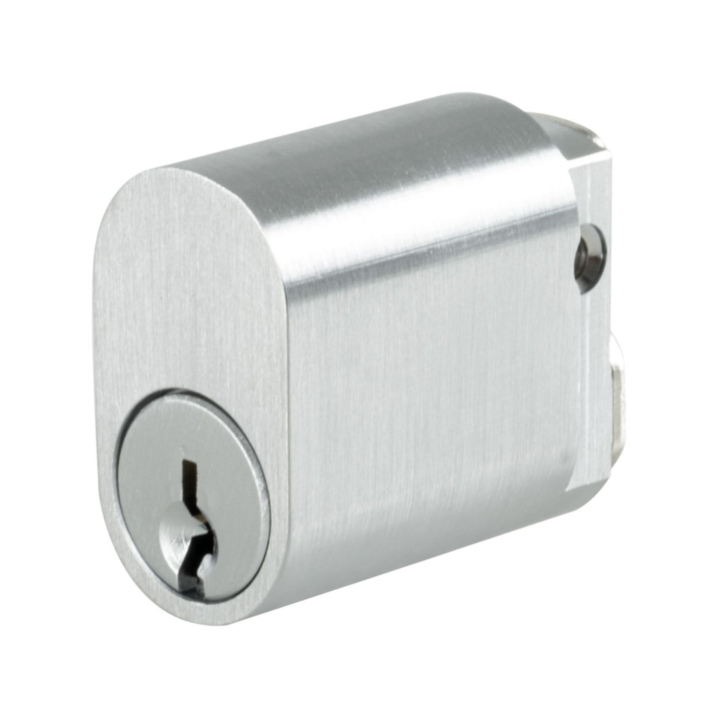 Rolltrak Commercial Security Oval Cylinder Lock - Satin Chrome - 18 x 31 x 36mm - 6-Pin