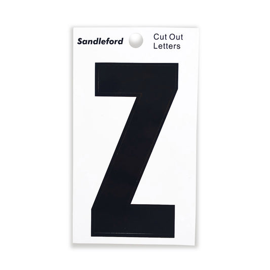 Sandleford Black Cut Out Self Adhesive House Letter Z - 85mm