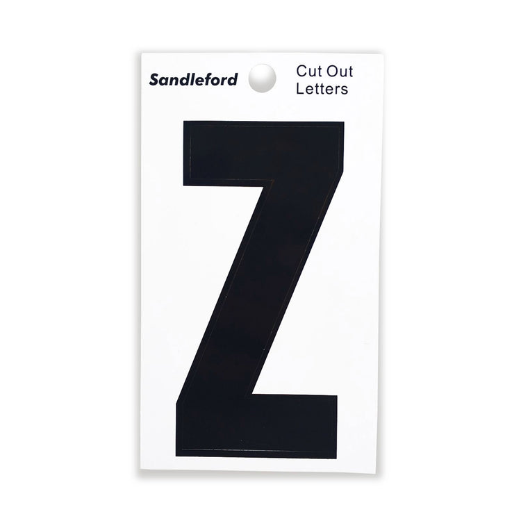 Sandleford Black Cut Out Self Adhesive House Letter Z - 85mm