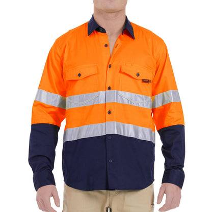 Tradie XL Hi Vis Orange Reflective Long Sleeve Shirt