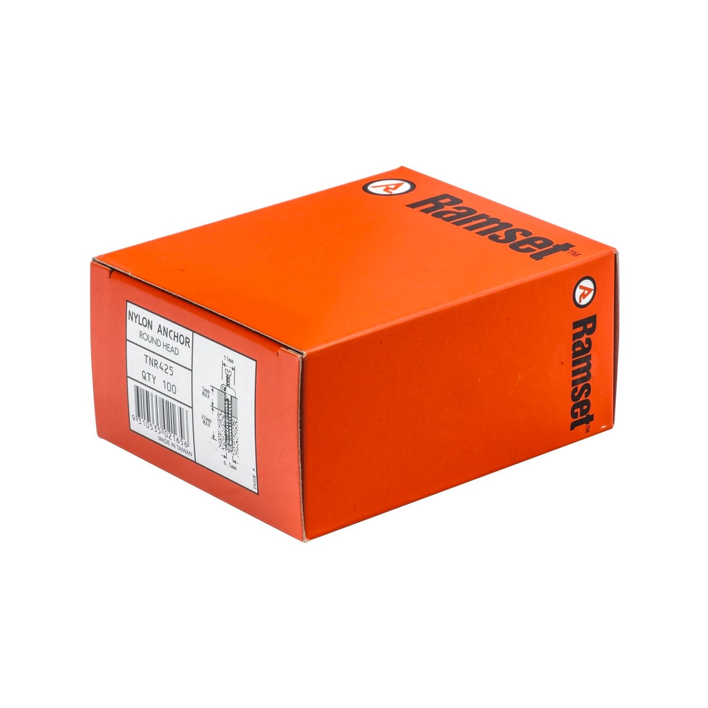 Ramset Nylon Round Head Anchor - 6.5 x 25mm - 100 Pack