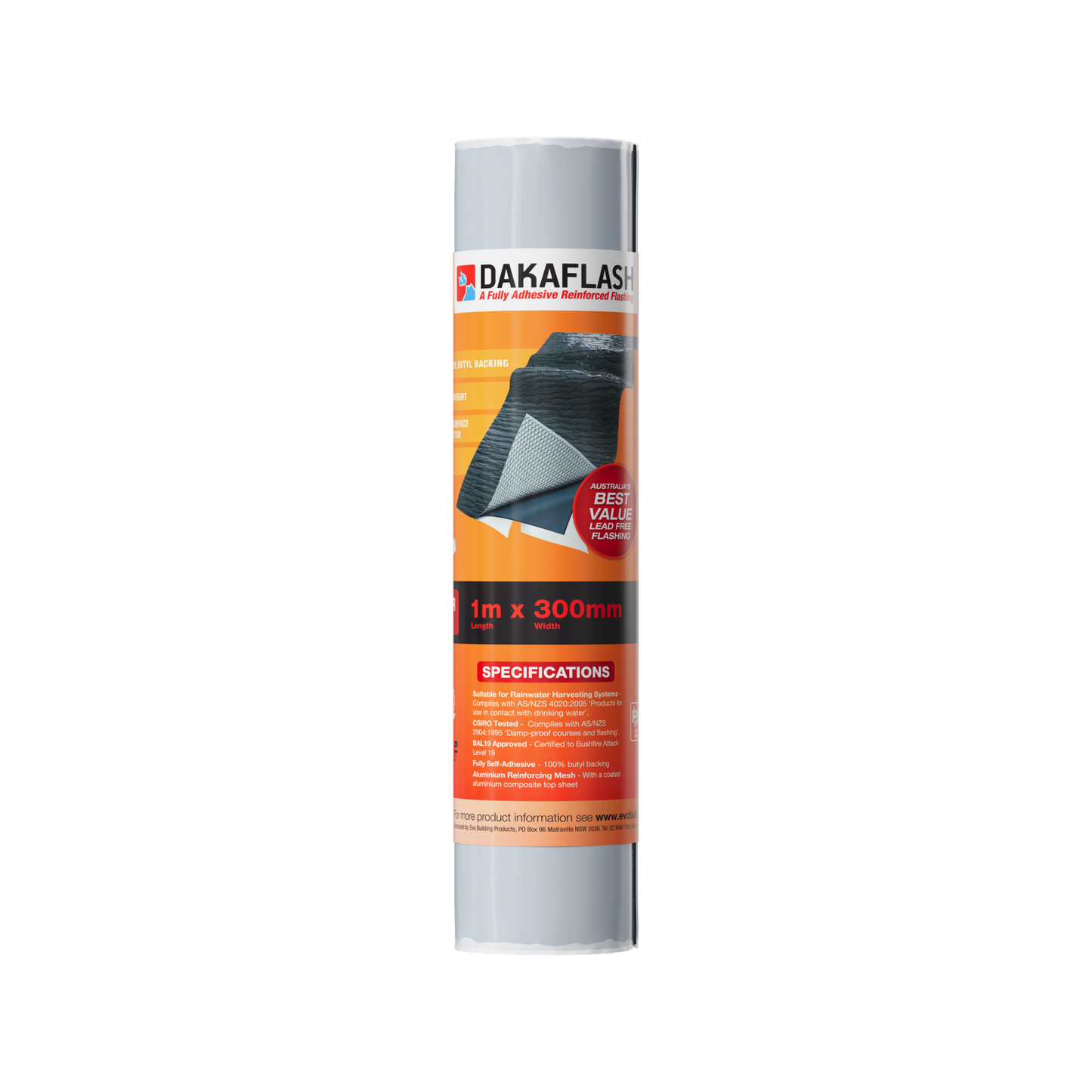 Dakaflash Lead Free Flashing - 300mm x 1m - Black
