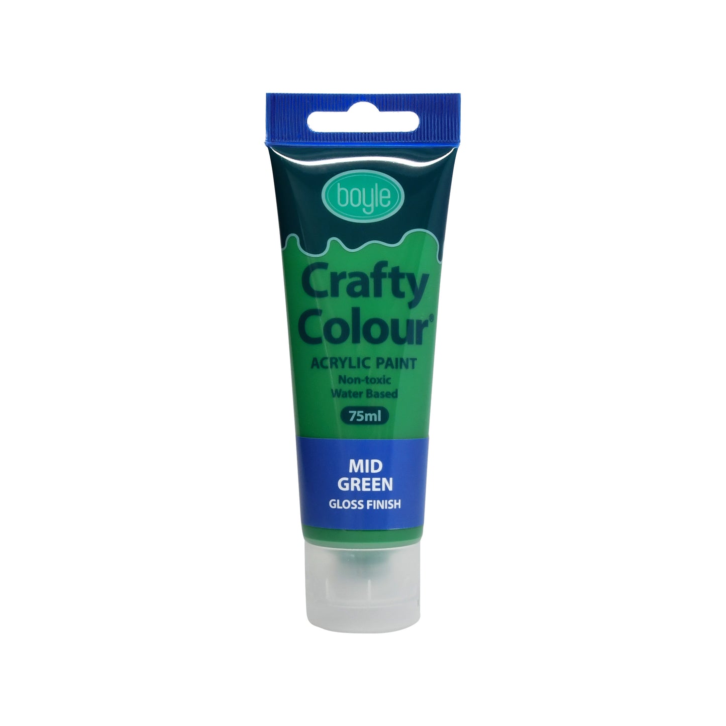 Boyle Crafty Colour Acrylic Paint - 75ml - Mid Green