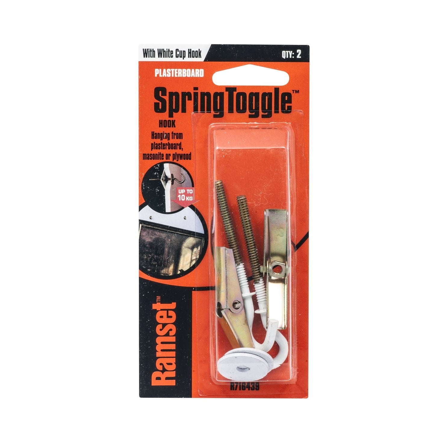 Ramset Spring Toggle - White Hook - 2 Pack