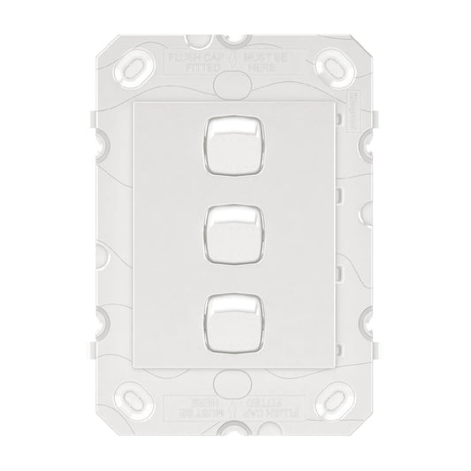 Hpm Arteor 3 Gang Wall Switch Grid - White - 115 x 80mm