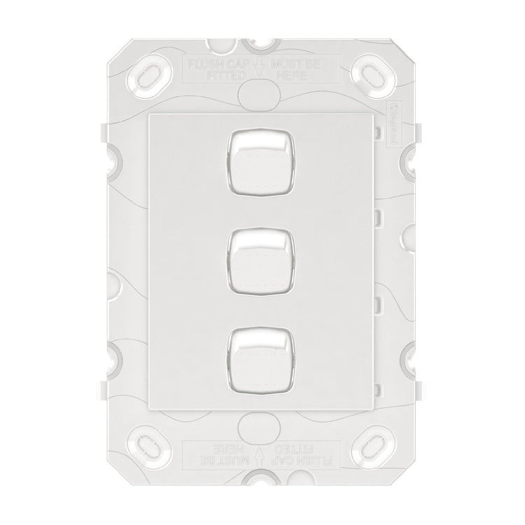 Hpm Arteor 3 Gang Wall Switch Grid White
