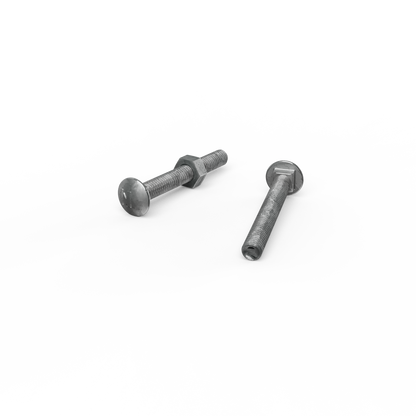 Zenith M6 x 50mm - Hot Dip Galvanised Cup Head Bolts & Nuts - 25 Pack
