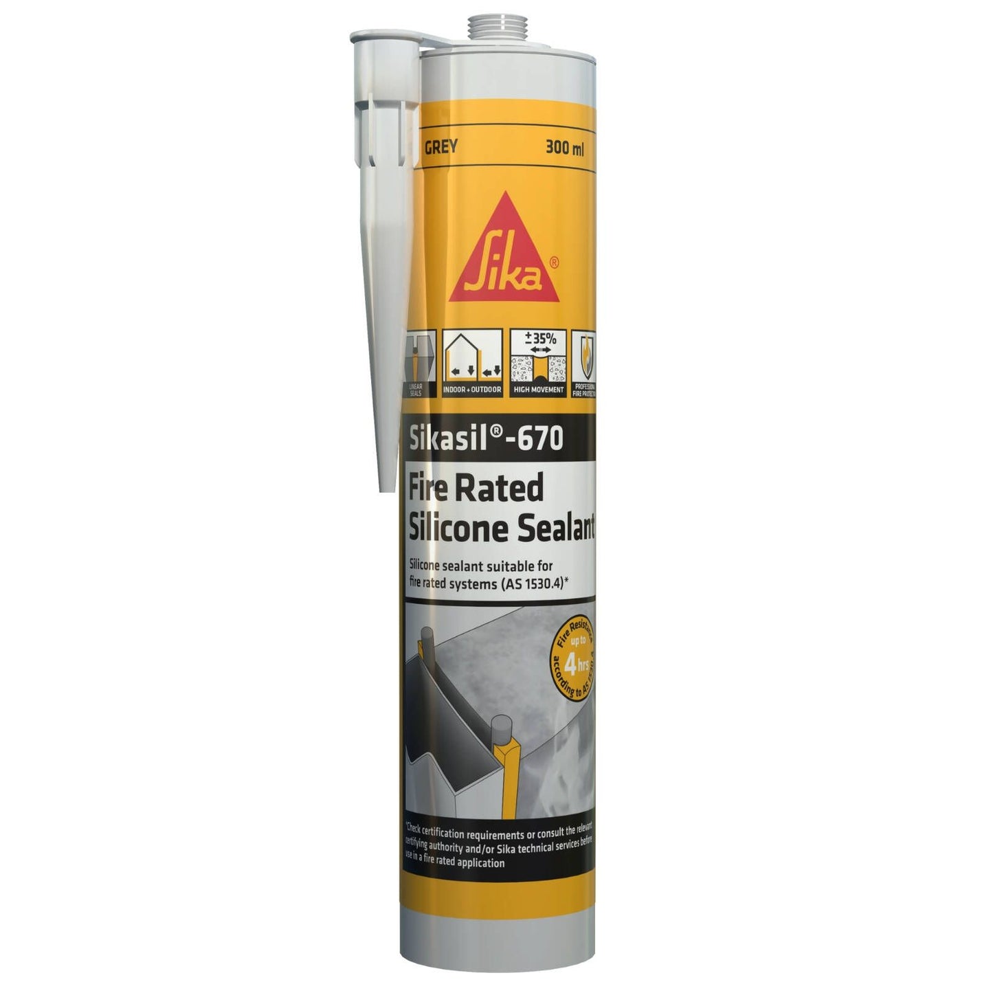 Sika Sikasil 670 Fire Silicone - 300ml - Grey