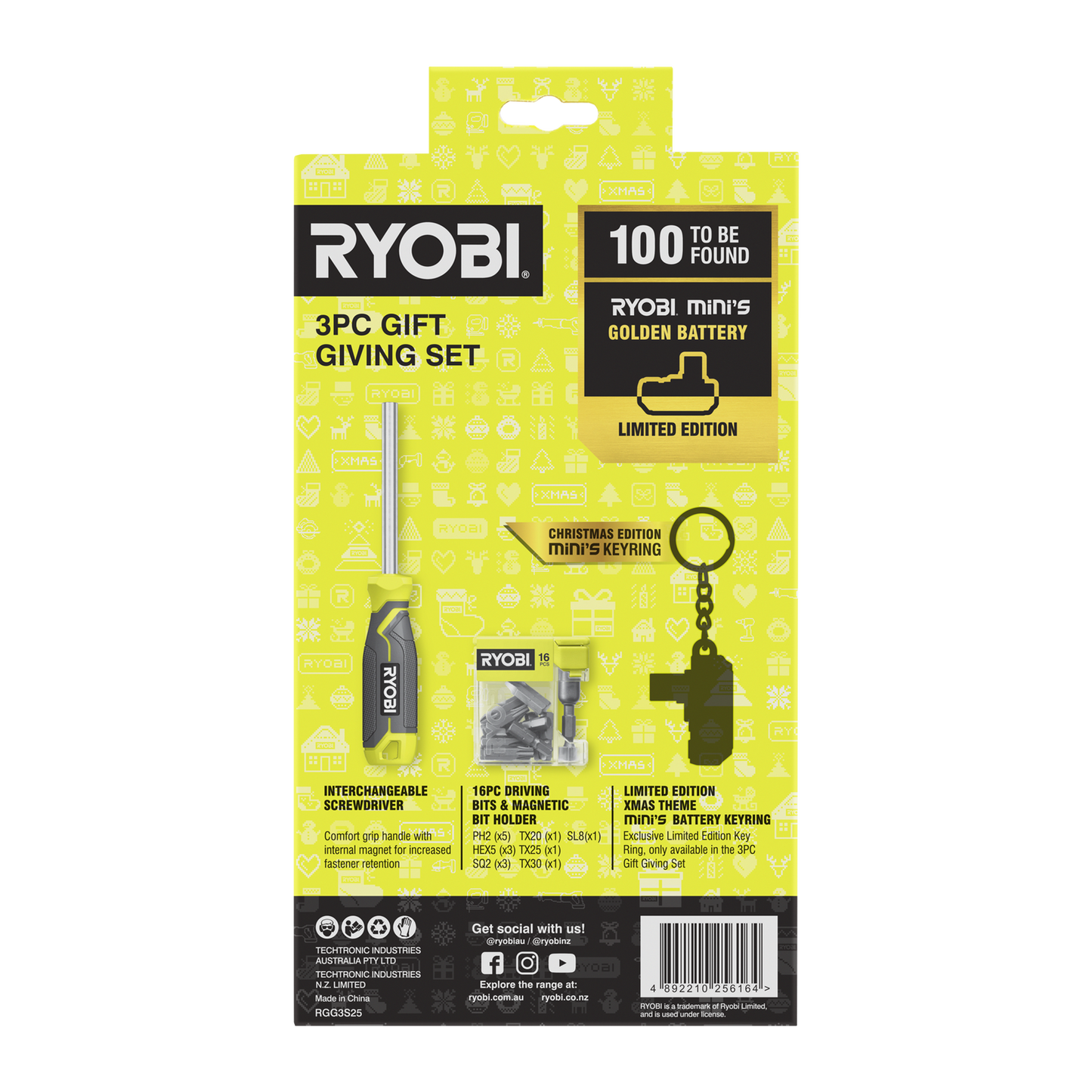 Ryobi Gift Giving Set - 158 x 40 x 270mm - 3 Piece