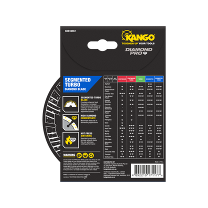 Kango Diamond Saw Blade - 105mm - Turbo Segmented - Dry Cutting