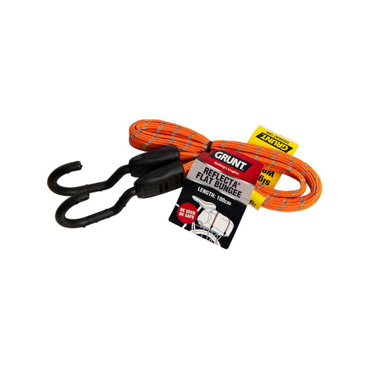 Grunt Reflecta Flat Bungee Strap - 100cm - Rubber - Reflective