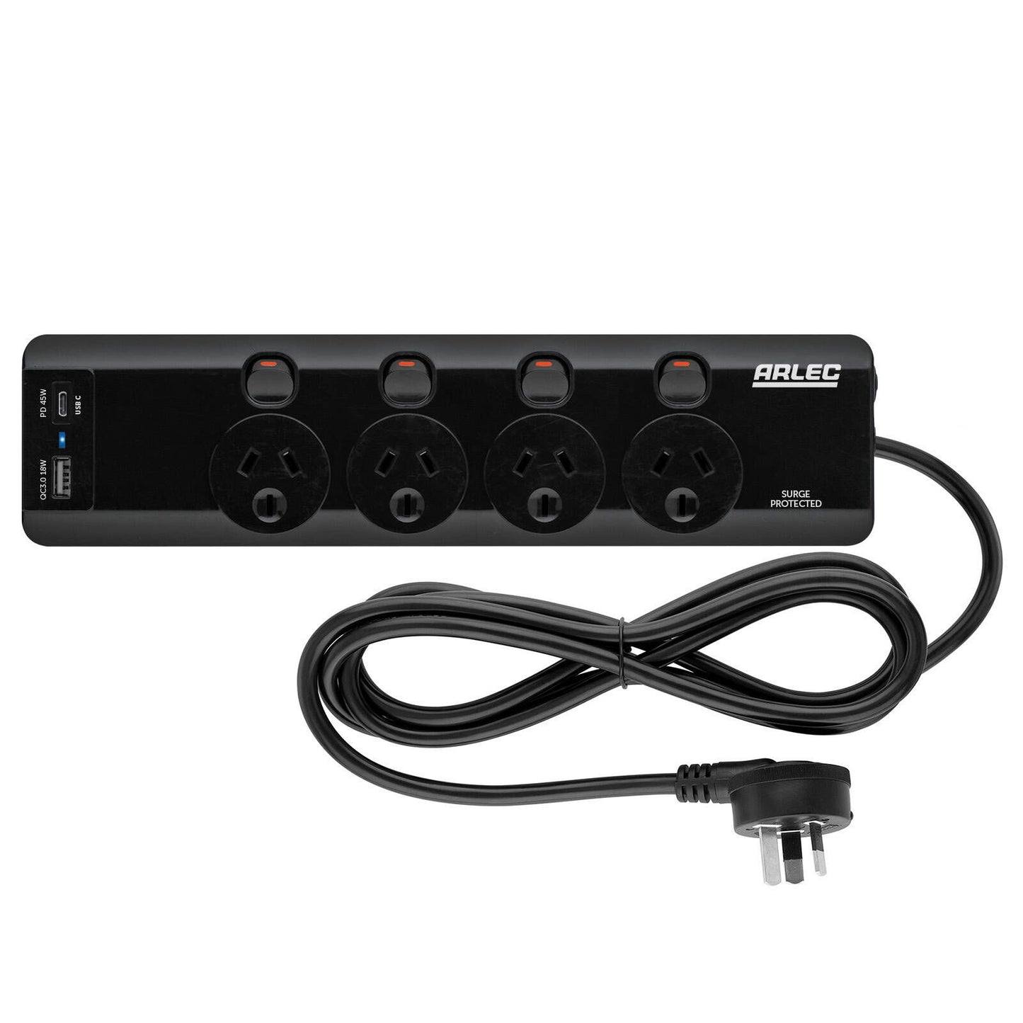 Arlec Surge Powerboard - 4 Outlet - 1.8m