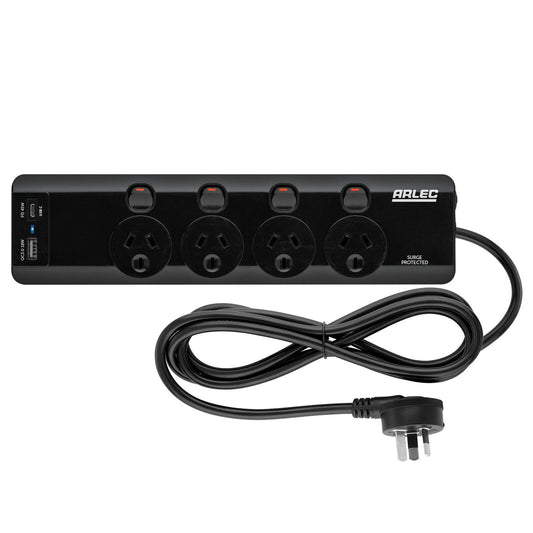 Arlec Surge Powerboard - 4 Outlet - 1.8m