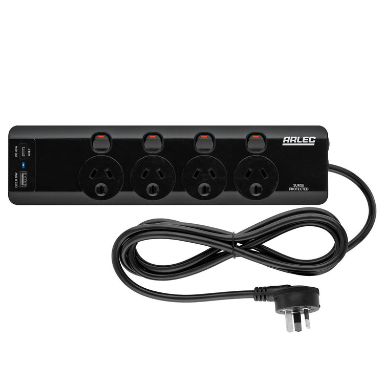 Arlec Surge Powerboard - 4 Outlet - 1.8m