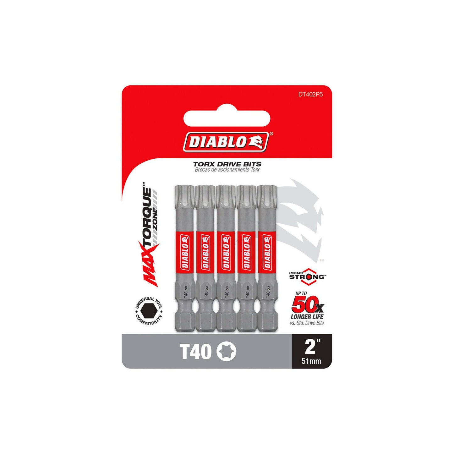 Diablo Power Bit T40 - 2" - 5 Pack