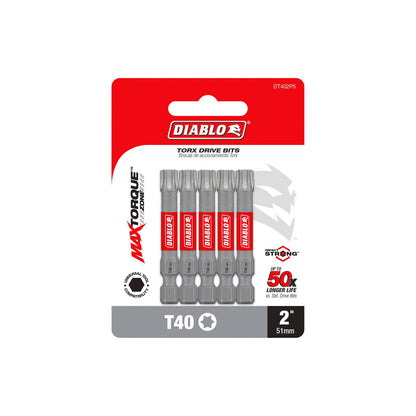 Diablo Power Bit T40 - 2" - 5 Pack